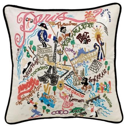 Paris Embroidered CatStudio Pillow-Pillow-CatStudio-Top Notch Gift Shop