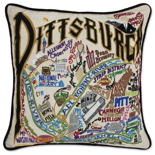 Pittsburgh Embroidered CatStudio Pillow-Pillow-CatStudio-Top Notch Gift Shop