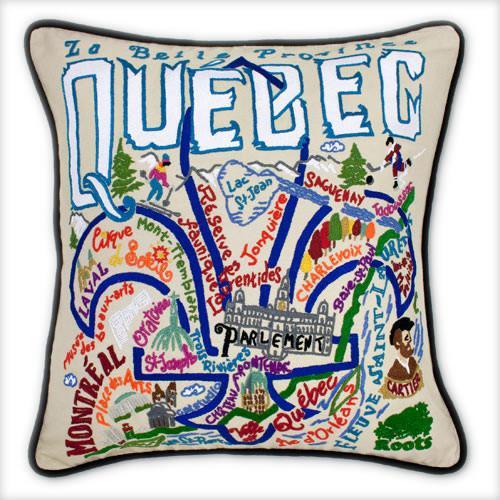 Quebec Hand Embroidered CatStudio Pillow-Pillow-CatStudio-Top Notch Gift Shop