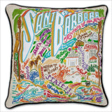 Santa Barbara Embroidered CatStudio Pillow-Pillow-CatStudio-Top Notch Gift Shop