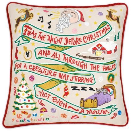 T'was the Night Before Christmas Embroidered CatStudio Pillow-Pillow-CatStudio-Top Notch Gift Shop