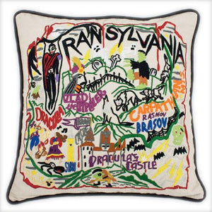 Transylvania Hand Embroidered CatStudio Pillow-Pillow-CatStudio-Top Notch Gift Shop