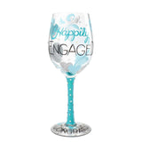 Happily Engaged Wine Glass by Lolita®-Wine Glass-Designs by Lolita® (Enesco)-Top Notch Gift Shop