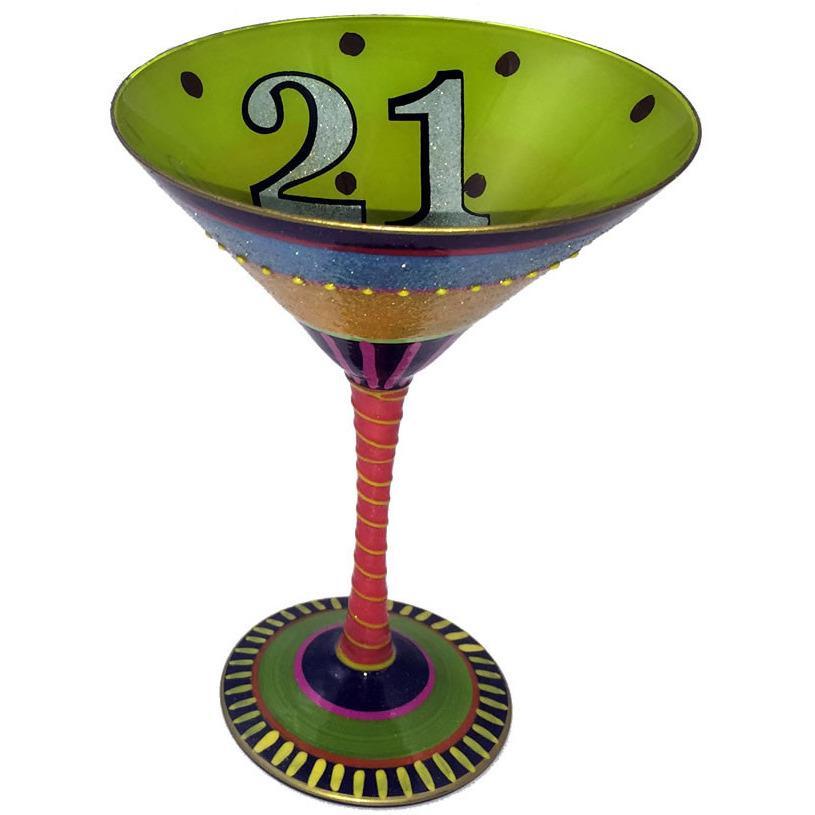 Happy 21st Birthday Hand Painted Martini Glass-Martini Glass-Reverz-Art-Top Notch Gift Shop