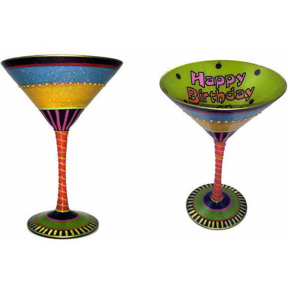 Happy 21st Birthday Hand Painted Martini Glass-Martini Glass-Reverz-Art-Top Notch Gift Shop