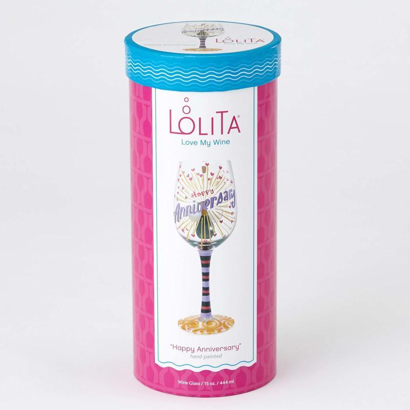 Happy Anniversary Wine Glass by Lolita®-Wine Glass-Designs by Lolita® (Enesco)-Top Notch Gift Shop