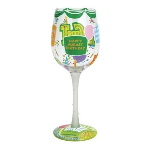 Happy August Wine Glass by Lolita®-Wine Glass-Designs by Lolita® (Enesco)-Top Notch Gift Shop