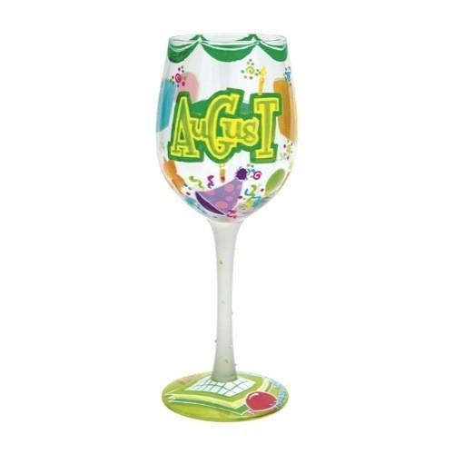 Happy August Wine Glass by Lolita®-Wine Glass-Designs by Lolita® (Enesco)-Top Notch Gift Shop