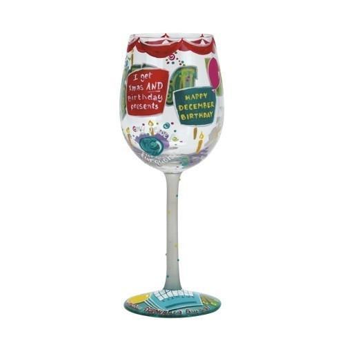 Happy December Wine Glass by Lolita®-Wine Glass-Designs by Lolita® (Enesco)-Top Notch Gift Shop