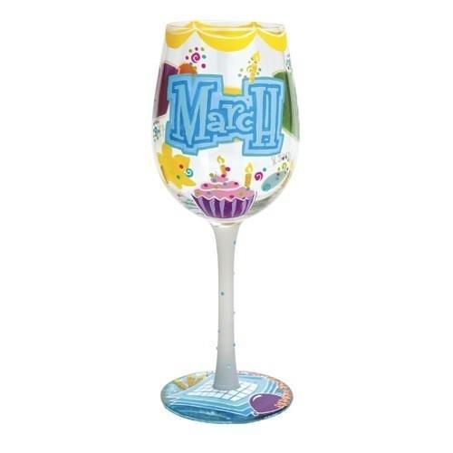 Happy March Wine Glass by Lolita®-Wine Glass-Designs by Lolita® (Enesco)-Top Notch Gift Shop