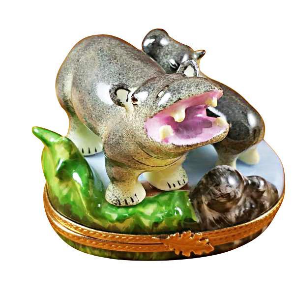 Hippo And Baby Limoges Box by Rochard™-Limoges Box-Rochard-Top Notch Gift Shop