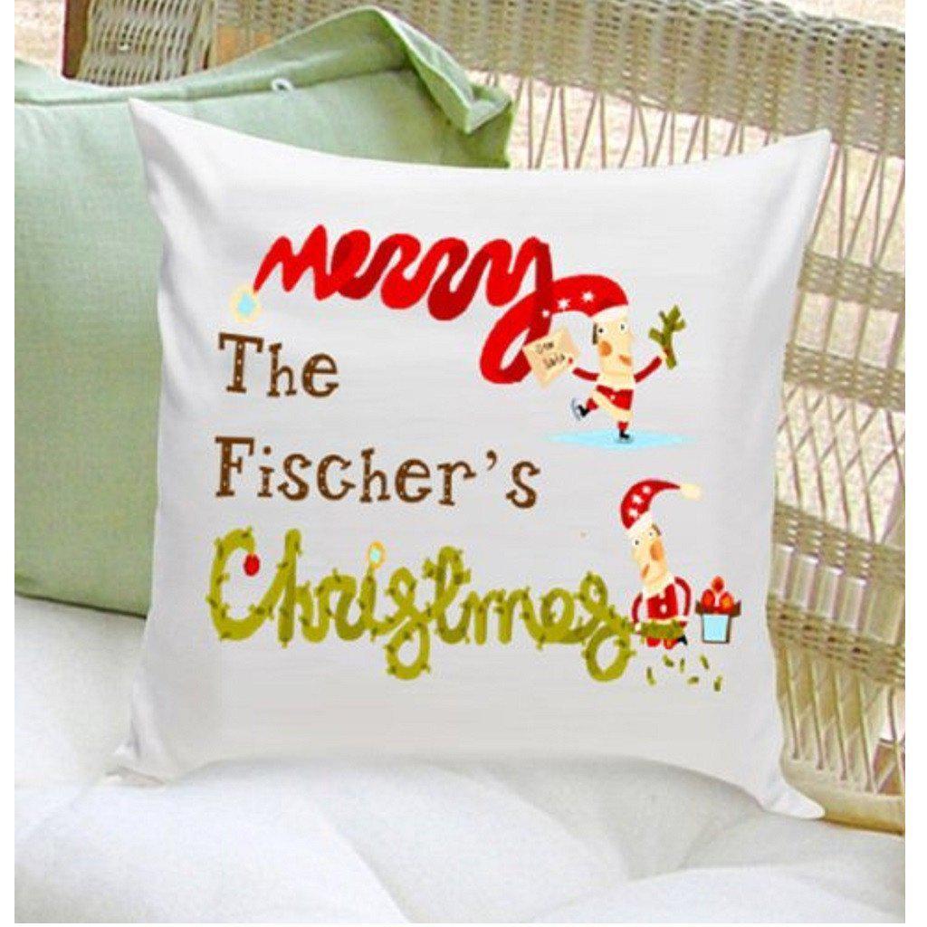 Elves Personalized Holiday Throw Pillow-Pillow-JDS Marketing-Top Notch Gift Shop