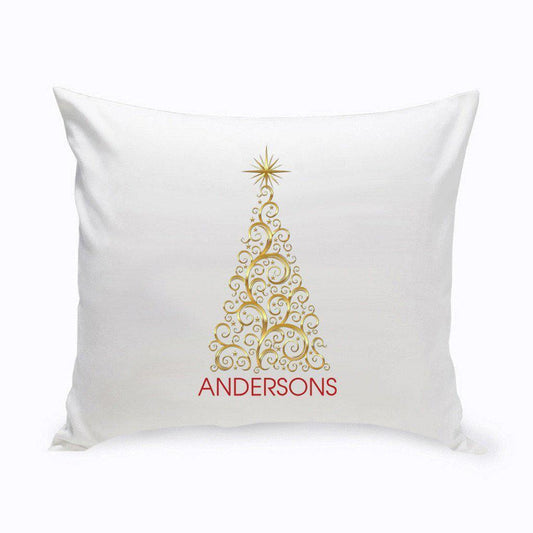 Gold Tree PersonalizedHoliday Throw Pillow-Pillow-JDS Marketing-Top Notch Gift Shop