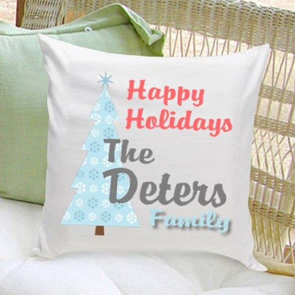 Holiday Tree Personalized Holiday Throw Pillow-Pillow-JDS Marketing-Top Notch Gift Shop