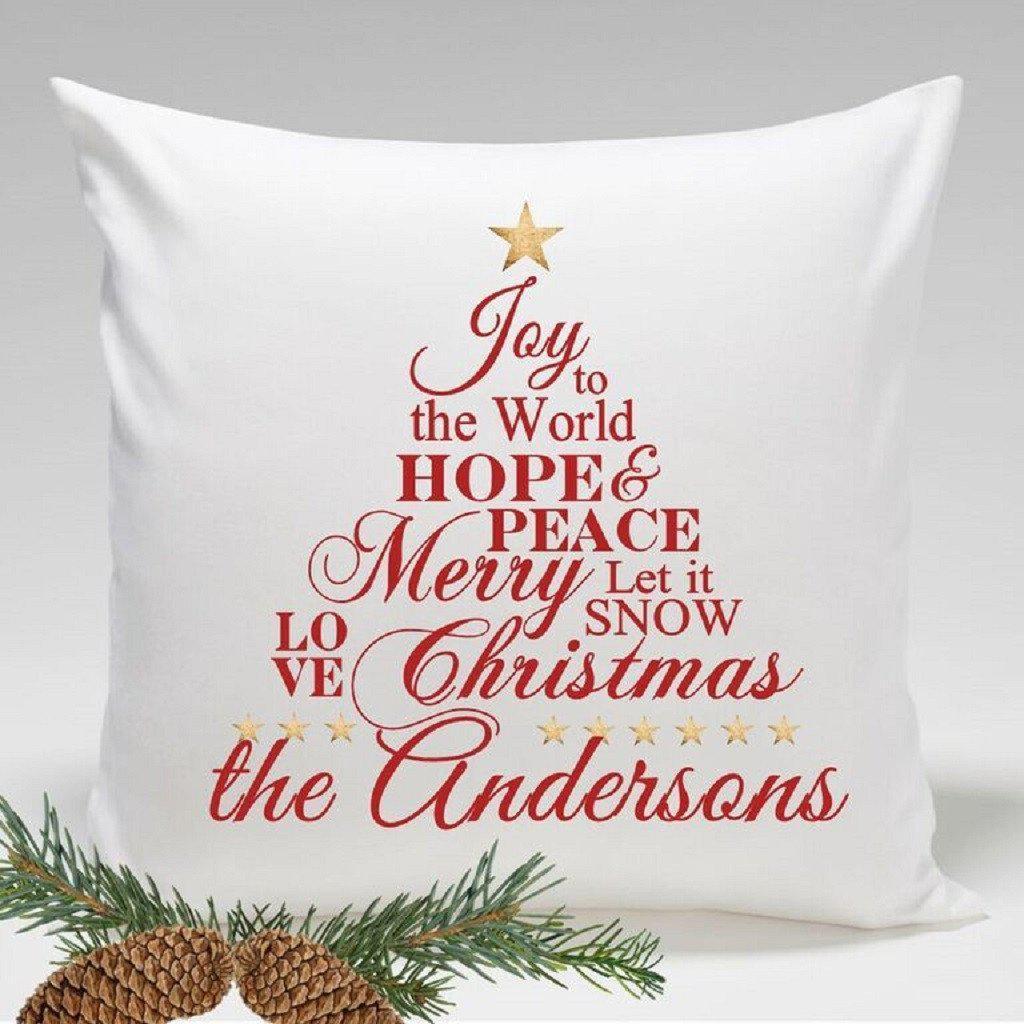 Joy Personalized Holiday Throw Pillow-Pillow-JDS Marketing-Top Notch Gift Shop