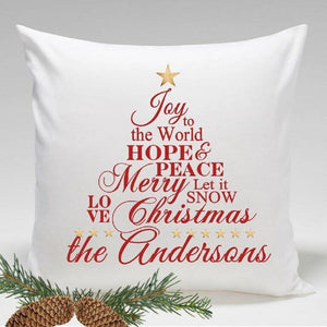 Joy Personalized Holiday Throw Pillow-Pillow-JDS Marketing-Top Notch Gift Shop