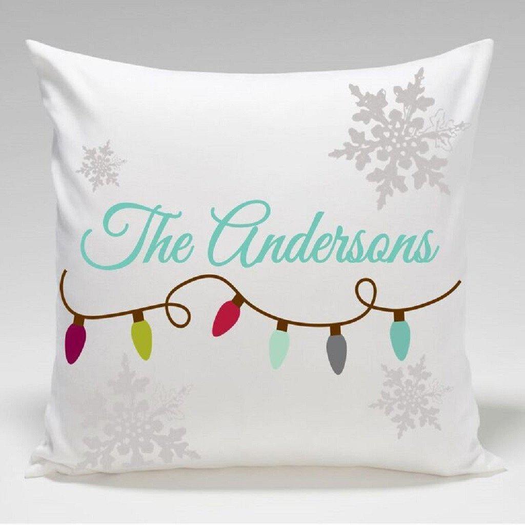 Lights Personalized Holiday Throw Pillow-Pillow-JDS Marketing-Top Notch Gift Shop