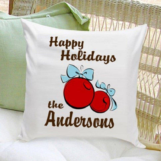 Ornaments Personalized Holiday Throw Pillow-Pillow-JDS Marketing-Top Notch Gift Shop