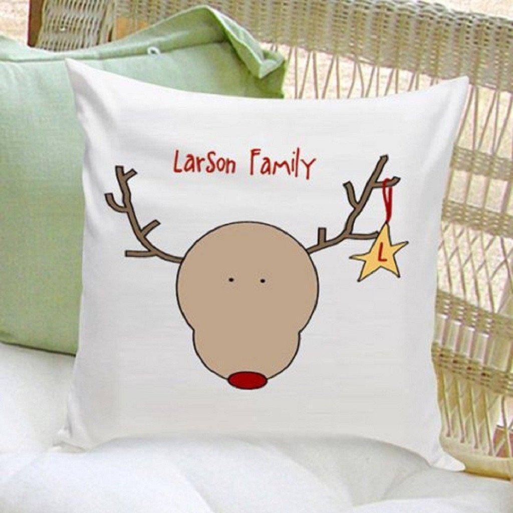 Reindeer Personalized Holiday Throw Pillow-Pillow-JDS Marketing-Top Notch Gift Shop