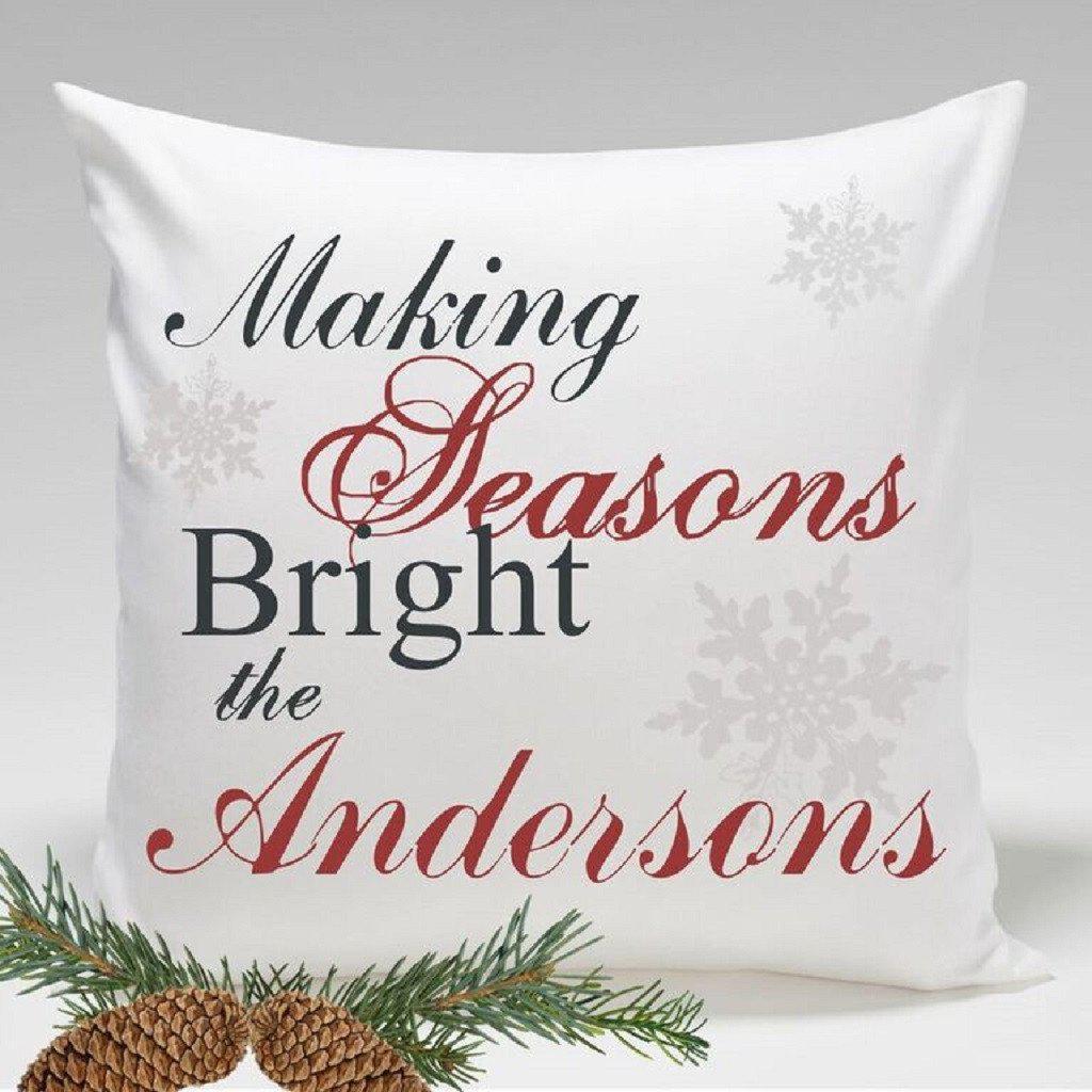 Seasons Personalized Holiday Throw Pillow-Pillow-JDS Marketing-Top Notch Gift Shop