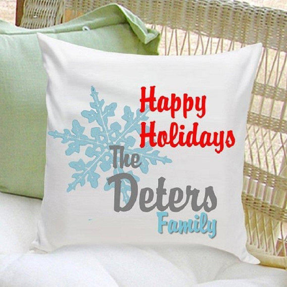 Snowflake Personalized Holiday Throw Pillow-Pillow-JDS Marketing-Top Notch Gift Shop