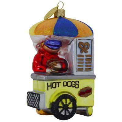 Hot Dog Vendor Blown Glass Christmas Ornament-Ornament-Landmark Creations-Top Notch Gift Shop