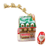 House With Santa And Brass Reindeer Limoges Box by Rochard™-Limoges Box-Rochard-Top Notch Gift Shop