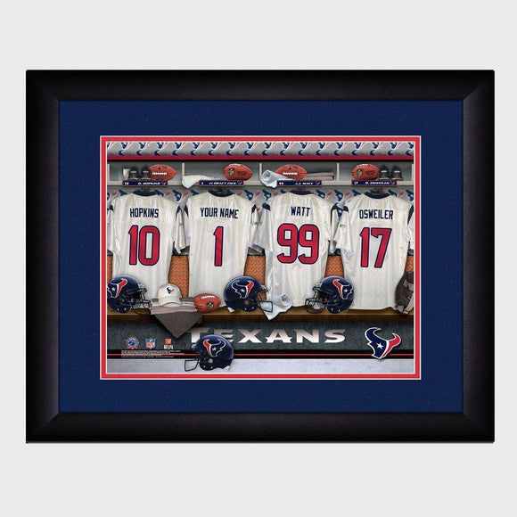 Houston Texans Personalized Locker Room Print with Matted Frame-Print-JDS Marketing-Top Notch Gift Shop