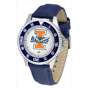 Illinois Fighting Illini Competitor - Poly/Leather Band Watch-Watch-Suntime-Top Notch Gift Shop