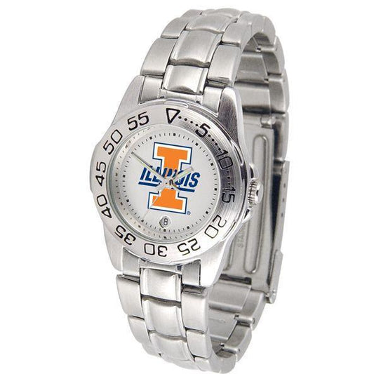 Illinois Fighting Illini Ladies Steel Band Sports Watch-Watch-Suntime-Top Notch Gift Shop