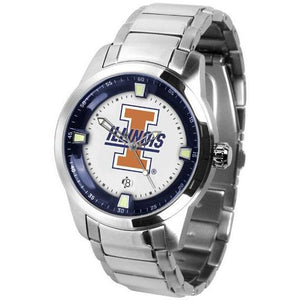 Illinois Fighting Illini Men's Titan Stainless Steel Band Watch-Watch-Suntime-Top Notch Gift Shop