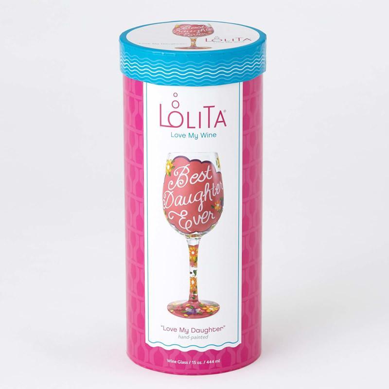 Best Daughter Ever Wine Glass by Lolita®-Wine Glass-Designs by Lolita® (Enesco)-Top Notch Gift Shop