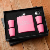 Matte Pink Flask & Shot Glass Personalized Gift Box Set-Flask-JDS Marketing-Top Notch Gift Shop