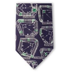 Demolished Baseball Stadiums Silk Necktie-Necktie-Josh Bach Limited-Top Notch Gift Shop