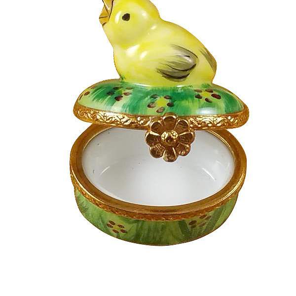 Small Chick On Green Base Limoges Box by Rochard™-Limoges Box-Rochard-Top Notch Gift Shop