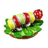 Caterpillar On Leaf Limoges Box by Rochard™-Limoges Box-Rochard-Top Notch Gift Shop