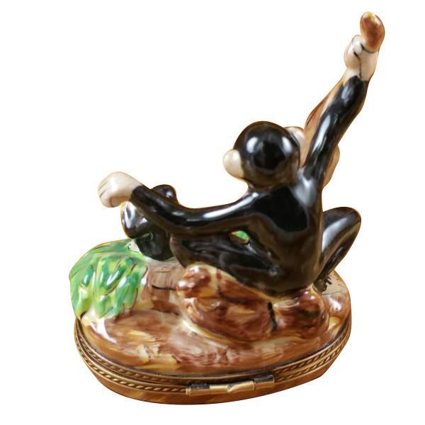 Black Monkey With Chimp Limoges Box by Rochard™-Limoges Box-Rochard-Top Notch Gift Shop