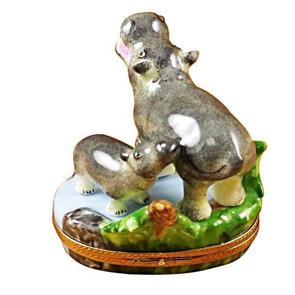 Hippo And Baby Limoges Box by Rochard™-Limoges Box-Rochard-Top Notch Gift Shop