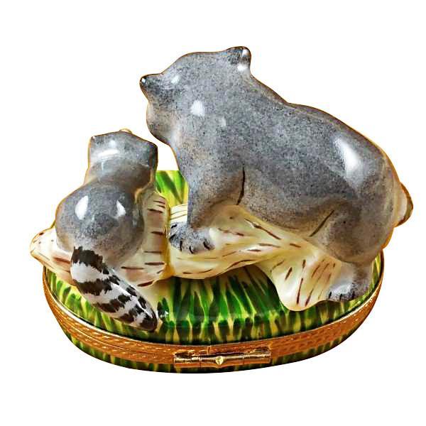 Raccoon W/Baby Limoges Box by Rochard™-Limoges Box-Rochard-Top Notch Gift Shop