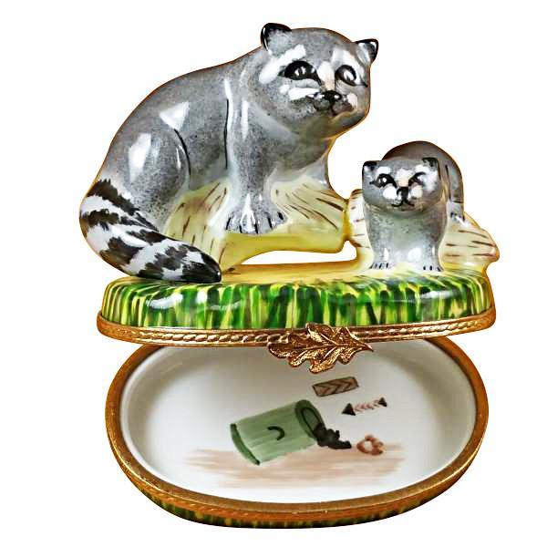 Raccoon W/Baby Limoges Box by Rochard™-Limoges Box-Rochard-Top Notch Gift Shop