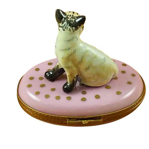 Cat On Pink Base Limoges Box by Rochard™-Limoges Box-Rochard-Top Notch Gift Shop