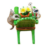 Adirondack Chair With Cat- Watering Can And Plant Limoges Box by Rochard™-Limoges Box-Rochard-Top Notch Gift Shop