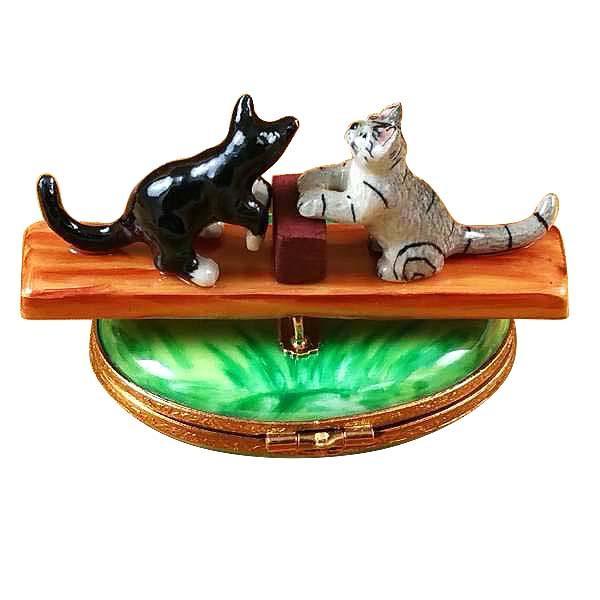 See Saw Cats Limoges Box by Rochard™-Limoges Box-Rochard-Top Notch Gift Shop