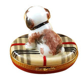 Bulldog On Plaid Rug Limoges Box by Rochard™-Limoges Box-Rochard-Top Notch Gift Shop