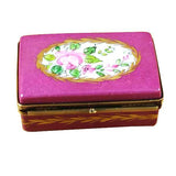 Burgundy Rectangle With Flowers Limoges Box by Rochard™-Limoges Box-Rochard-Top Notch Gift Shop