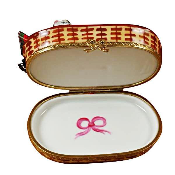 Sewing Basket With Cat Limoges Box by Rochard™-Limoges Box-Rochard-Top Notch Gift Shop