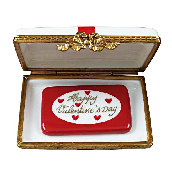 Gift Box With Red Bow - Happy Valentine's Day Limoges Box by Rochard™-Limoges Box-Rochard-Top Notch Gift Shop