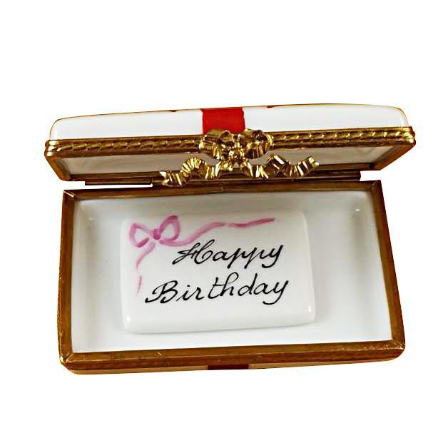 Gift Box With Red Bow - Happy Birthday Limoges Box by Rochard™-Limoges Box-Rochard-Top Notch Gift Shop