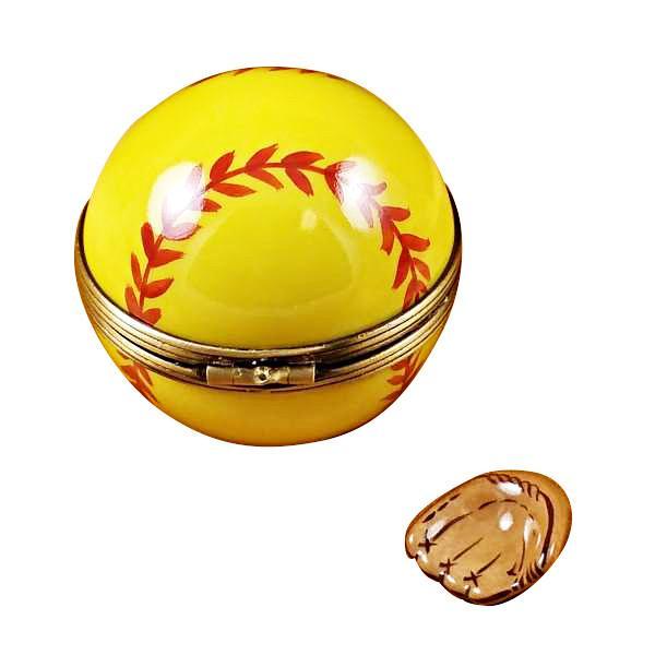 Softball With Removable Glove Limoges Box by Rochard™-Limoges Box-Rochard-Top Notch Gift Shop