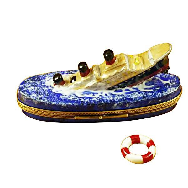 Titanic Sinking W/Life Buoy Limoges Box by Rochard™-Limoges Box-Rochard-Top Notch Gift Shop